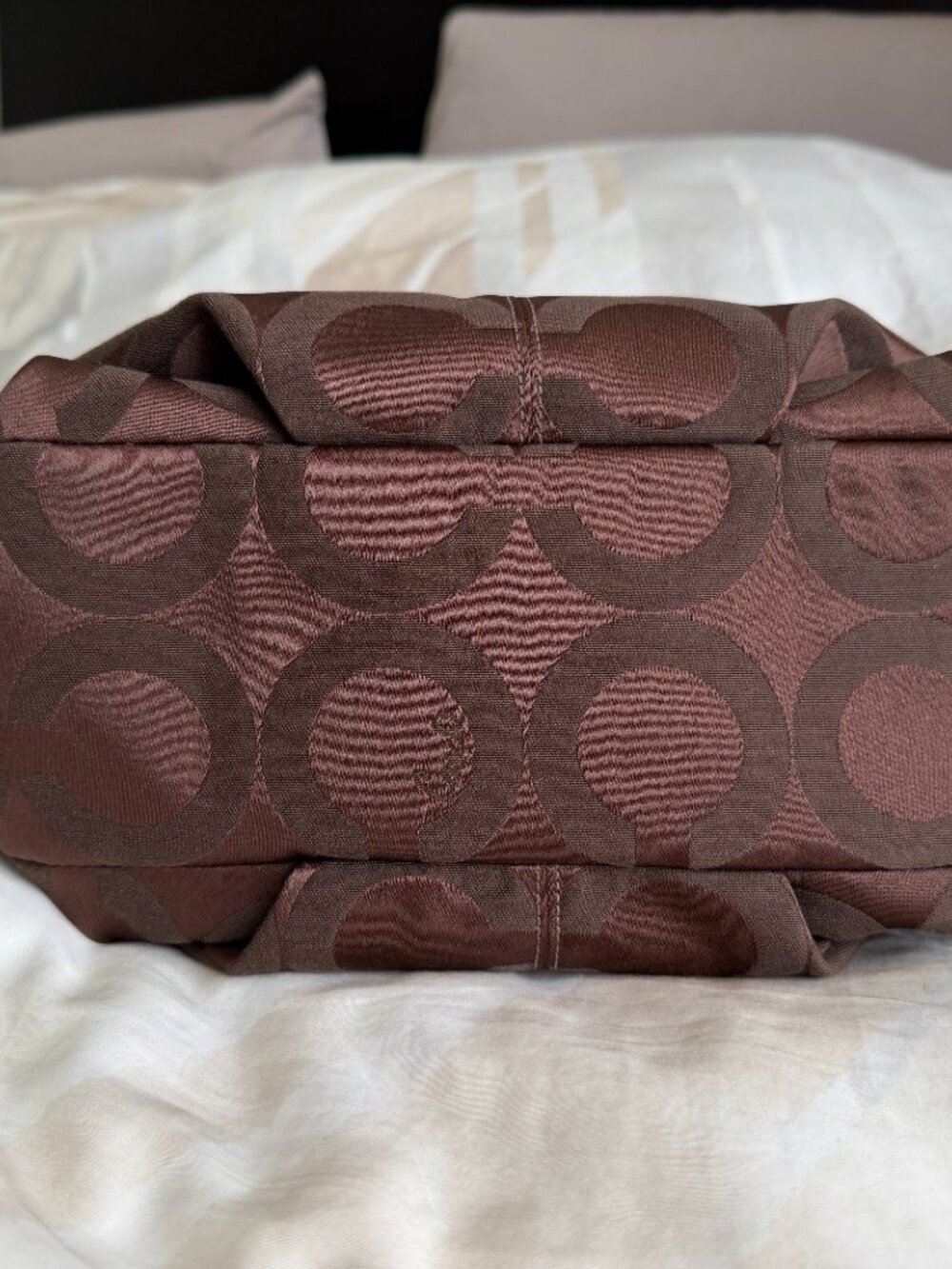 Coach Vintage Op Art Brooke Brown Canvas Bag - Picture 4 of 12